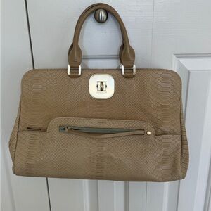 Tan leather Longchamp Gatsby bag purse